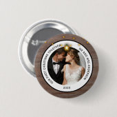 Badge Rond 5 Cm Modern Rustic Couples First Christmas Together  (Devant & derrière)
