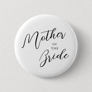 Badge Rond 5 Cm Modern Script Calligraphy Mother Of The Bride