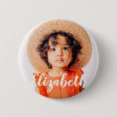 Badge Rond 5 Cm Modern Simple Script Ajouter votre nom et photo (Devant)