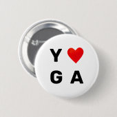 Badge Rond 5 Cm Modern Yoga Cœur (Devant & derrière)
