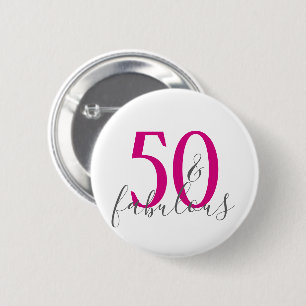 Badge Rond 5 Cm Moderne 50 et fabuleux bouton de fête d'anniversai