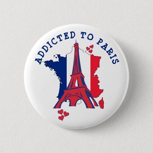 Badge Rond 5 Cm Moderne AJOUTÉ À PARIS (Devant)