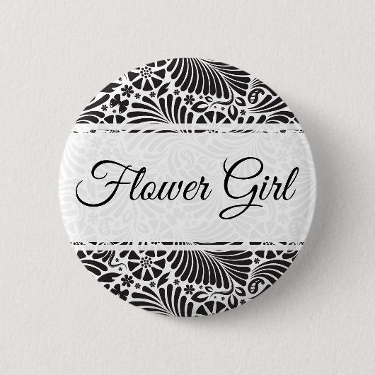 Badge Rond 5 Cm Moderne Baroque Fille Fleur Florale (Devant)