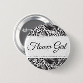 Badge Rond 5 Cm Moderne Baroque Fille Fleur Florale (Devant & derrière)