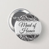 Badge Rond 5 Cm Moderne Baroque Floral Maid of Honor (Devant & derrière)