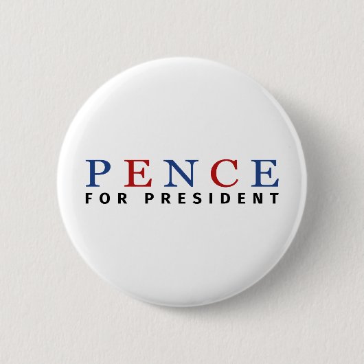 Badge Rond 5 Cm Moderne Blue Red Mike Pence pour le président (Devant)