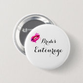Badge Rond 5 Cm Moderne Calligraphie Mariages Entourage (Devant & derrière)