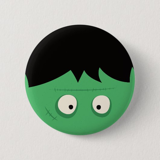 Badge Rond 5 Cm Moderne Cute Frankenstein Monster Halloween (Devant)