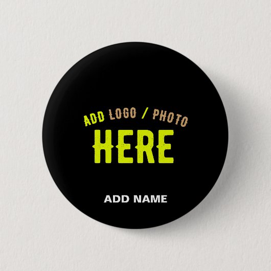 BADGE ROND 5 CM MODERNE ET MODERNE PERSONNALISABLE NOIR VÉRIFIÉ (Devant)