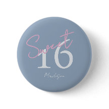 Moderne Minimaliste 16ème Anniversaire Rose Bleu