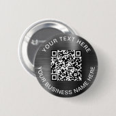 Badge Rond 5 Cm Moderne QR Code Silver Promotionnels (Devant & derrière)