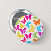 Badge Rond 5 Cm Moderne Vibrant Arc-en-ciel Butterfly mûre Motif (Devant & derrière)