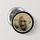 Badge Rond 5 Cm Mohandas Gandhi (Devant & derrière)