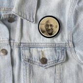 Badge Rond 5 Cm Mohandas Gandhi (En situation)