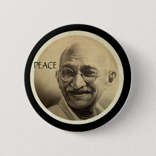 Badge Rond 5 Cm Mohandas Gandhi