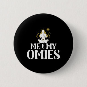 Badge Rond 5 Cm Moi et mes Omies Symbole Namaste Om Religion Médit
