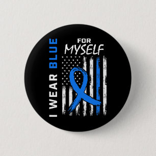 Badge Rond 5 Cm Moi Je Porte Du Bleu Pour Moi-Même Sensibilisation