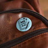 Badge Rond 5 Cm Moi, moi-même et IA, Bouton d'art noir