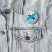 Badge Rond 5 Cm Moineau bleu (En situation)