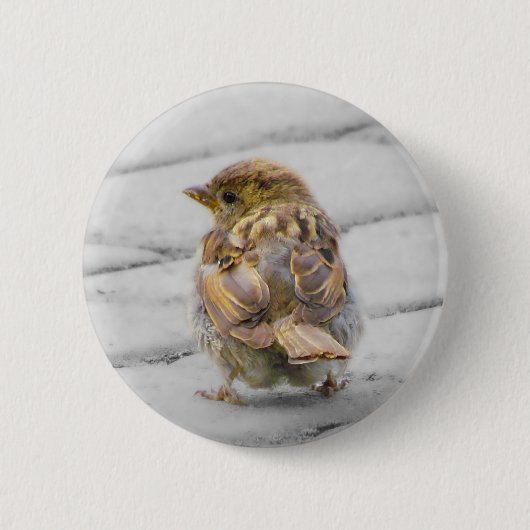 Badge Rond 5 Cm Moineau de Brown (Devant)