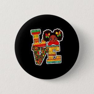 Badge Rond 5 Cm Moins d'Histoire Noir Amour Afro Filles En Bas Âge