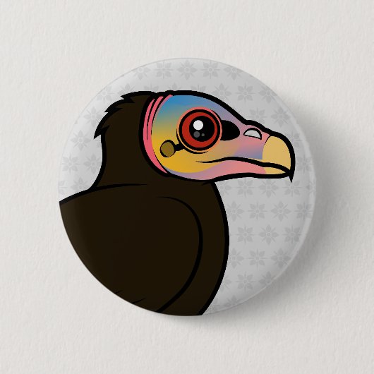 Badge Rond 5 Cm Moins Jaune-ont dirigé le vautour (Devant)