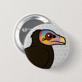 Badge Rond 5 Cm Moins Jaune-ont dirigé le vautour (Devant & derrière)