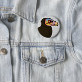Badge Rond 5 Cm Moins Jaune-ont dirigé le vautour (En situation)