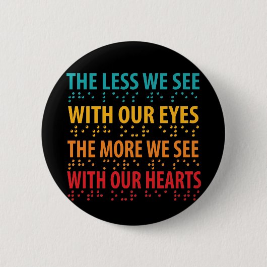 Badge Rond 5 Cm Moins On Voit Avec Nos Yeux - Éclaircissement Brai (Devant)