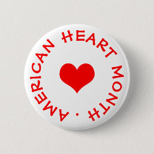 Badge Rond 5 Cm Mois américain de coeur