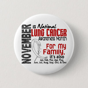 Badge Rond 5 Cm Mois de conscience de cancer de poumon pour ma