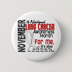 Badge Rond 5 Cm Mois de conscience de cancer de poumon tous les