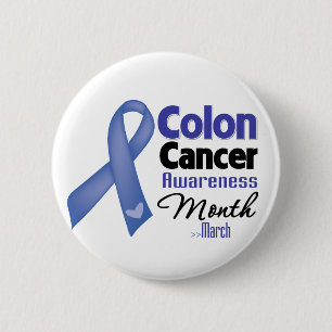 Badge Rond 5 Cm Mois de conscience de cancer du colon