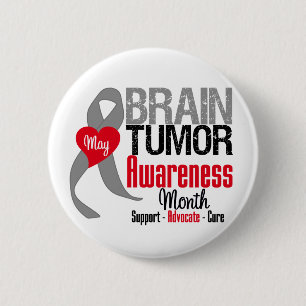 Badge Rond 5 Cm Mois de conscience de tumeur cérébrale