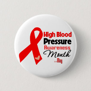 Badge Rond 5 Cm Mois de conscience d'hypertension