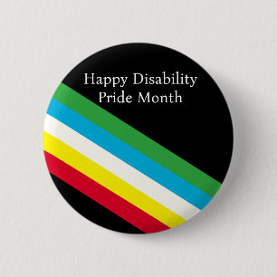 Badge Rond 5 Cm Mois de la fierté du handicap heureux