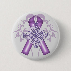 Badge Rond 5 Cm Mois de la maladie d'Alzheimer et du cancer pancré