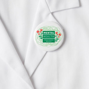 Badge Rond 5 Cm Mois de la sensibilisation à la santé mentale