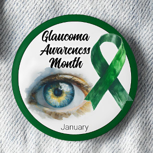 Badge Rond 5 Cm Mois de la sensibilisation au glaucome de janvier