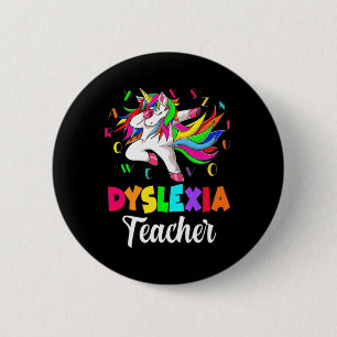 Badge Rond 5 Cm Mois de la sensibilisation Dyslexie Enseignant Uni
