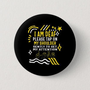 Badge Rond 5 Cm Mois de la sensibilisation Je suis Sourd Toucher M