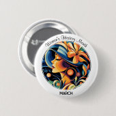Badge Rond 5 Cm Mois de l'histoire des femmes blanches (Devant & derrière)