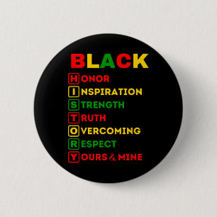 Badge Rond 5 Cm Mois de l'histoire des Noirs African American Prid