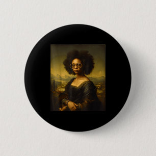 Badge Rond 5 Cm Mois de l'histoire des Noirs Black Mona Lisa Afro-