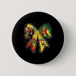 Badge Rond 5 Cm Mois de l'histoire des Noirs Coquette Bow Africain
