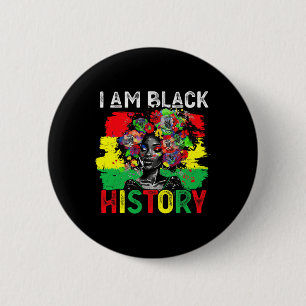 Badge Rond 5 Cm Mois de l'histoire des Noirs Femme africaine Je su