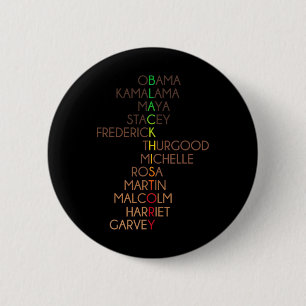 Badge Rond 5 Cm Mois de l'histoire des Noirs Hommes Africains-Amér