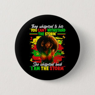 Badge Rond 5 Cm Mois de l'histoire des Noirs Je suis la tempête Bl