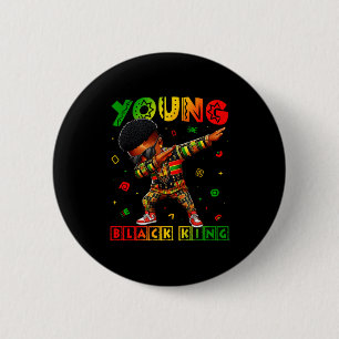 Badge Rond 5 Cm Mois de l'histoire des Noirs Jeune Roi Noir Fierté
