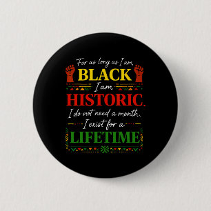 Badge Rond 5 Cm Mois de l'histoire des Noirs Patriote à vie Afro-A